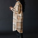  Panache Tan, Black & Beige Plaid Long Flannel Button Up