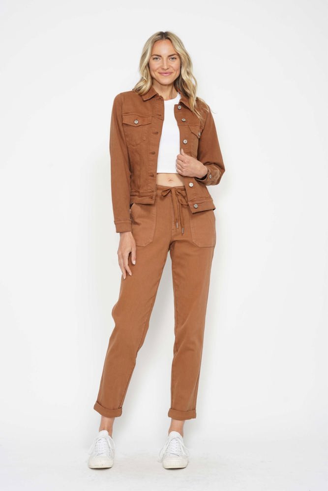 Judy Blue Garment Dyed Camel Jacket 7875