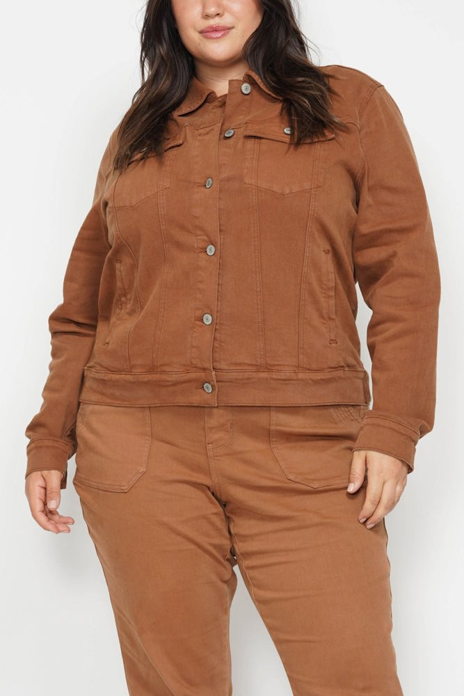 Judy Blue Garment Dyed Camel Jacket 7875