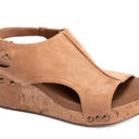  Corky's Carley Wedge, Camel Faux Suede