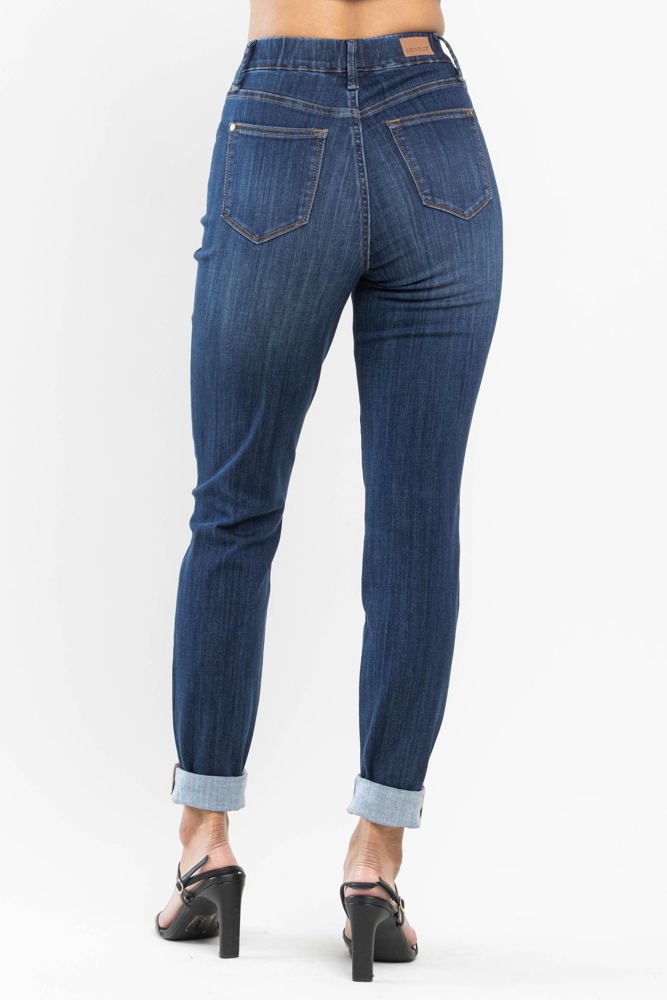 Judy Blue High Waist Pull On Double Cuff Slim Denim 88750 - Plus