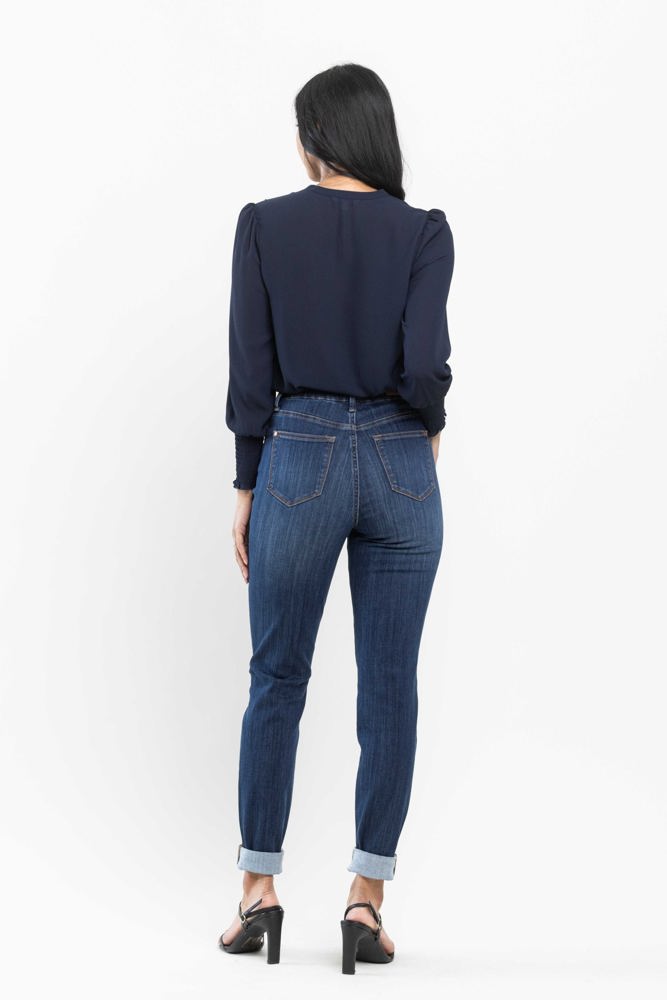 Judy Blue High Waist Pull On Double Cuff Slim Denim 88750 - Plus