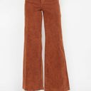  Judy Blue High Waist Garment Dyed Pumpkin Spice Raw Hem Retro Wide Leg Denim 88888