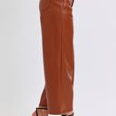  Judy Blue High Waist Tummy Control Camel Faux Leather Wide Leg Crop Denim 88900