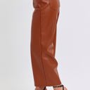  Judy Blue High Waist Tummy Control Camel Faux Leather Wide Leg Crop Denim 88900