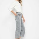  Judy Blue Mid Rise Tummy Control Raw Hem Wide Leg Crop Denim 88903