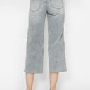  Judy Blue Mid Rise Tummy Control Raw Hem Wide Leg Crop Denim 88903