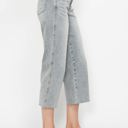  Judy Blue Mid Rise Tummy Control Raw Hem Wide Leg Crop Denim 88903