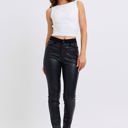  Judy Blue High Waist Faux Leather & Denim Skinny 88810