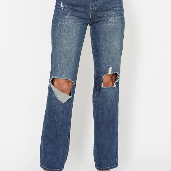 Judy Blue High Waist Knee Ripped Dad Denim 88680