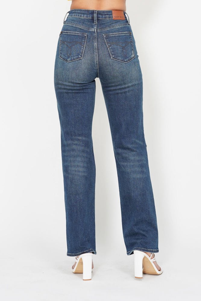 Judy Blue High Waist Knee Ripped Dad Denim 88680