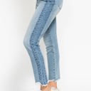  Judy Blue High Waist Vintage Wash Side Panel Detail & Hi Lo Fray Hem Slim Denim 88536