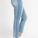  Judy Blue High Waist Vintage Wash Side Panel Detail & Hi Lo Fray Hem Slim Denim 88536