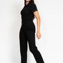  Judy Blue High Waist Garment Dyed Black Tummy Control Short Sleeve Straight Denim Jumpsuit 88853