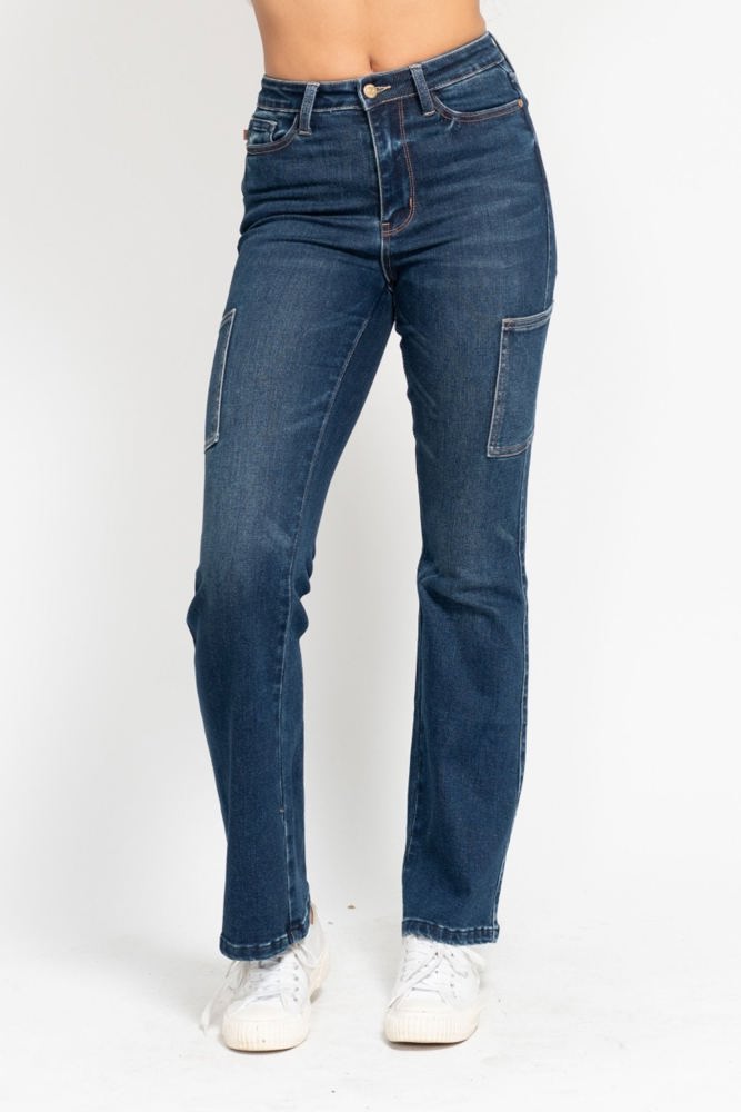 Judy Blue High Waist Cargo Bootcut Denim 88872