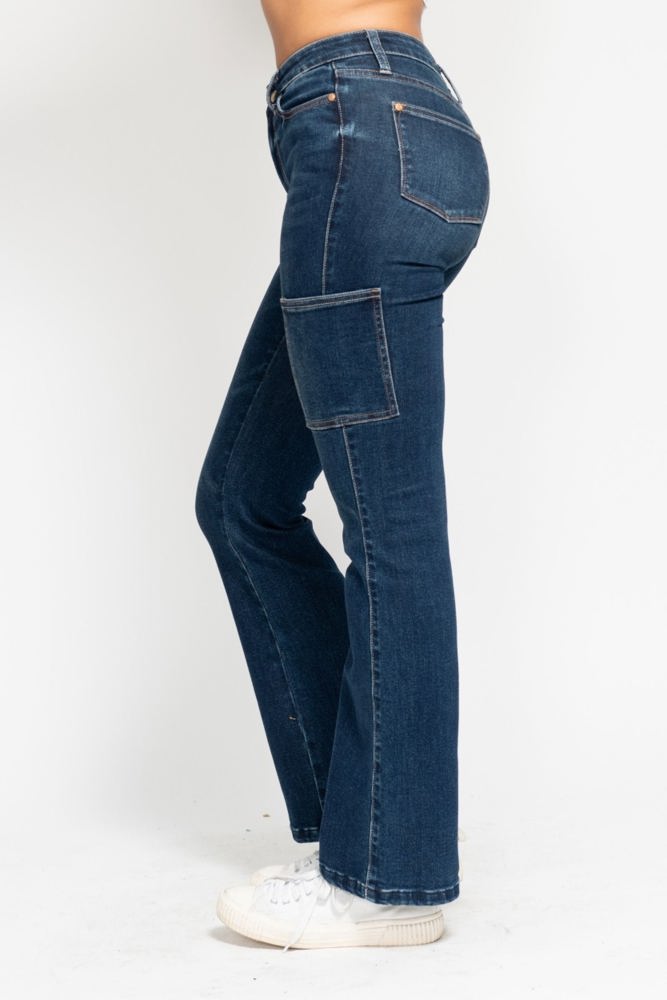 Judy Blue High Waist Cargo Bootcut Denim 88872