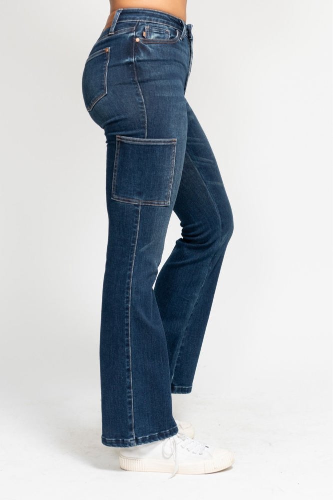 Judy Blue High Waist Cargo Bootcut Denim 88872