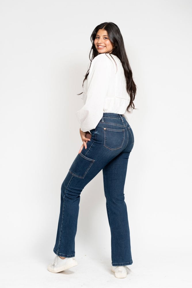 Judy Blue High Waist Cargo Bootcut Denim 88872