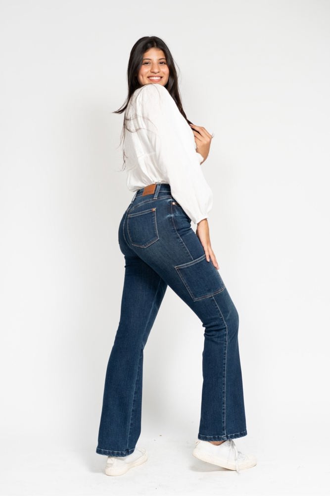 Judy Blue High Waist Cargo Bootcut Denim 88872