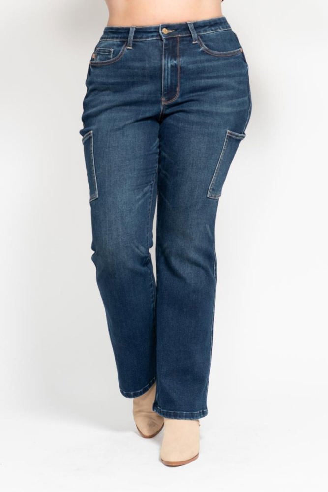 Judy Blue High Waist Cargo Bootcut Denim 88872