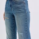  Judy Blue Mid Rise Contrast Wash Destroyed Dad Denim 88859