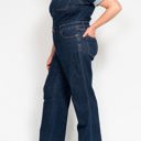  Judy Blue High Waist Tummy Control Short Sleeve Straight Denim Jumpsuit 88835