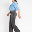  Judy Blue Mid Rise Tummy Control Washed Gray Release Hem Flare Denim 88880 - Plus