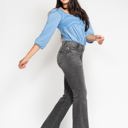  Judy Blue Mid Rise Tummy Control Washed Gray Release Hem Flare Denim 88880 - Plus