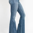  Judy Blue Mid Rise Tummy Control Vintage Wash Cut Hem Flare Denim 88472