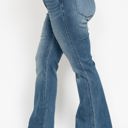  Judy Blue Mid Rise Tummy Control Vintage Wash Cut Hem Flare Denim 88472