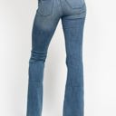  Judy Blue Mid Rise Tummy Control Vintage Wash Cut Hem Flare Denim 88472