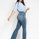  Judy Blue Mid Rise Tummy Control Vintage Wash Cut Hem Flare Denim 88472