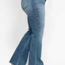  Judy Blue Mid Rise Tummy Control Vintage Wash Cut Hem Flare Denim 88472