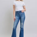  Judy Blue High Waist Contrast Wash Destroy Flare Denim 88383