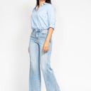  Judy Blue High Waist Side Seam Insert Detail Retro Wide Leg Denim 88766