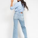  Judy Blue High Waist Side Seam Insert Detail Retro Wide Leg Denim 88766