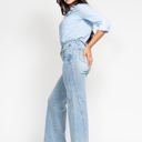  Judy Blue High Waist Side Seam Insert Detail Retro Wide Leg Denim 88766