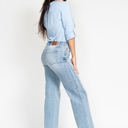  Judy Blue High Waist Side Seam Insert Detail Retro Wide Leg Denim 88766