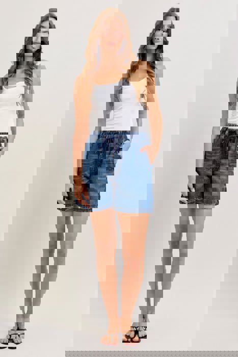 Judy Blue High Waist Featherweight Baggy Denim Short 150353