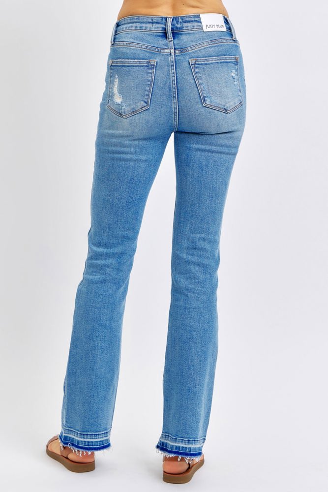 Judy Blue Mid Rise Destroy & Release Hem Bootcut Denim 88632 - Plus