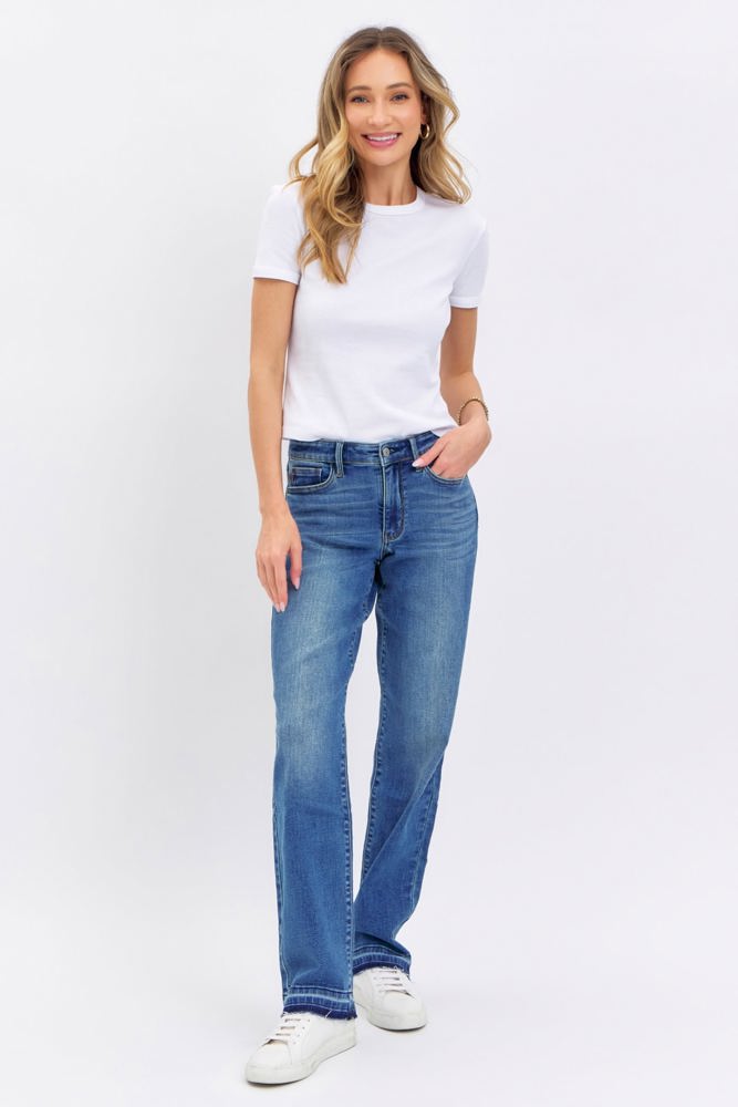 Judy Blue Mid Rise Release Hem Dad Denim 82465 - Plus