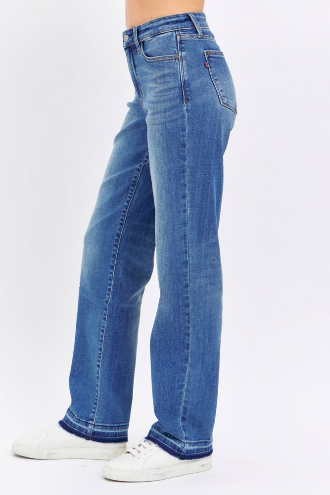 Judy Blue Mid Rise Release Hem Dad Denim 82465