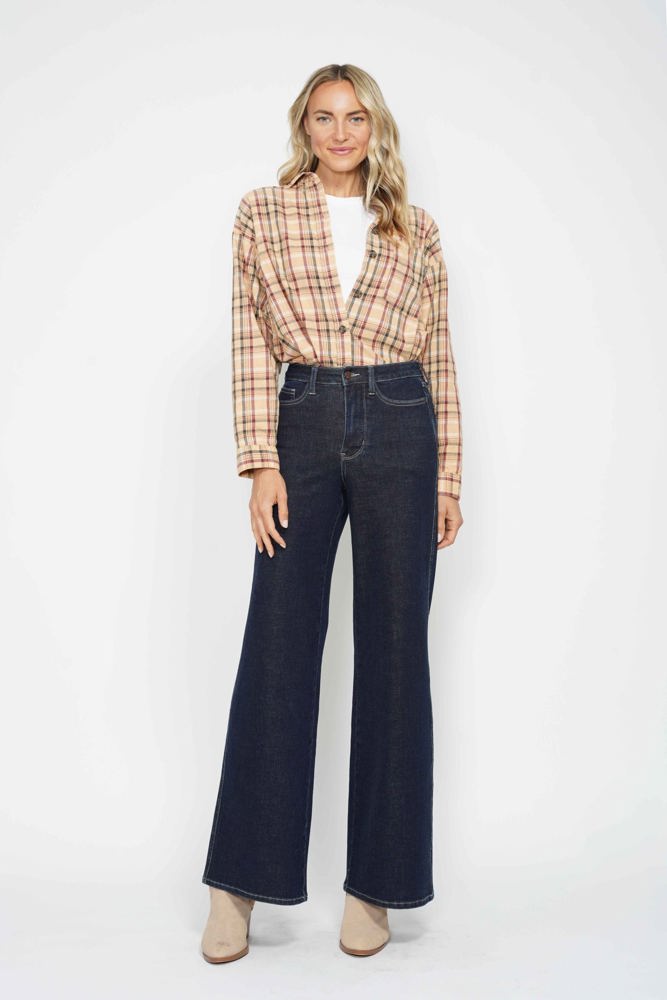 Judy Blue High Waist Tummy Control Retro Wide Leg Crop Denim 88849