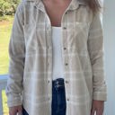  Beach Lunch Lounge “Sally” Plaid Button Up Flannel, Cream