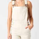  Judy Blue High Rise Garment Dyed Cutoff Shortalls in Ecru 150240