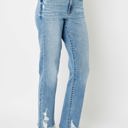  Judy Blue High Waist Heavy Destroy Straight Denim 82470