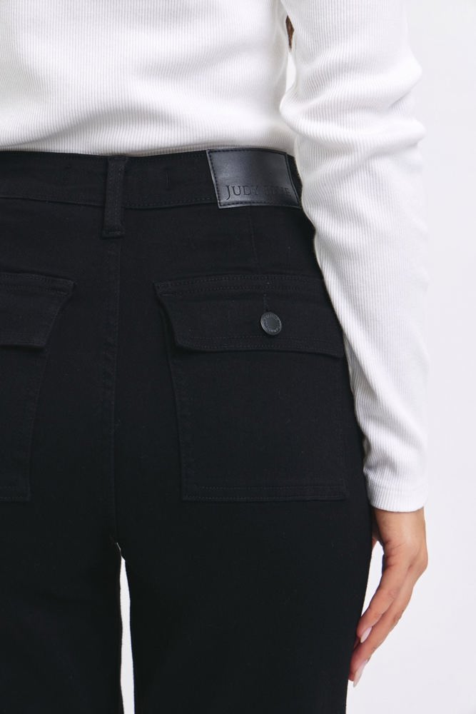 Judy Blue High Waist Cargo Cuff Black Jogger Denim 88910