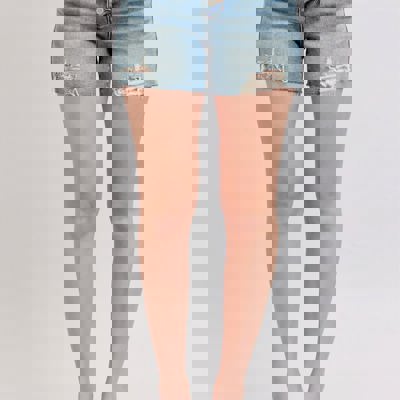 Judy Blue Mid Rise Vintage Button Fly Destroy Denim Short 150294