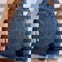  Judy Blue High Waist Tummy Control Fray Hem & Shield Back Pockets Denim Short 150328