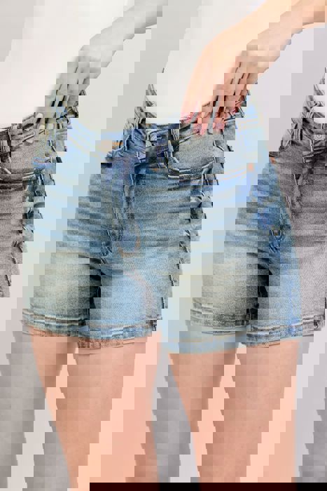 Judy Blue High Waist V Front Vintage Denim Short 150309